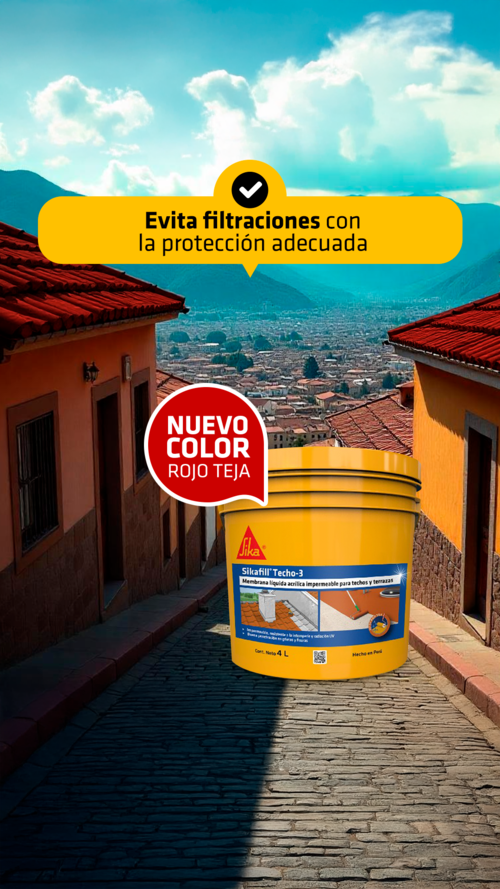 SikaFill Techo 3 - rojo teja 4 Litros