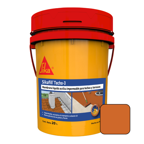 SikaFill Techo 3 - rojo teja 20 Litros