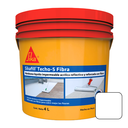 SikaFill Techo 5 Fibra - Color Blanco 4 L
