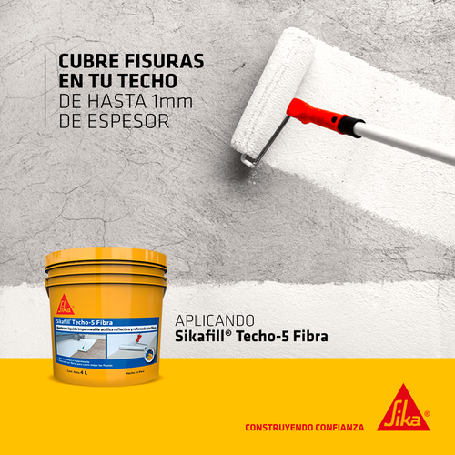 SikaFill Techo 5 Fibra - Color Blanco 4 L